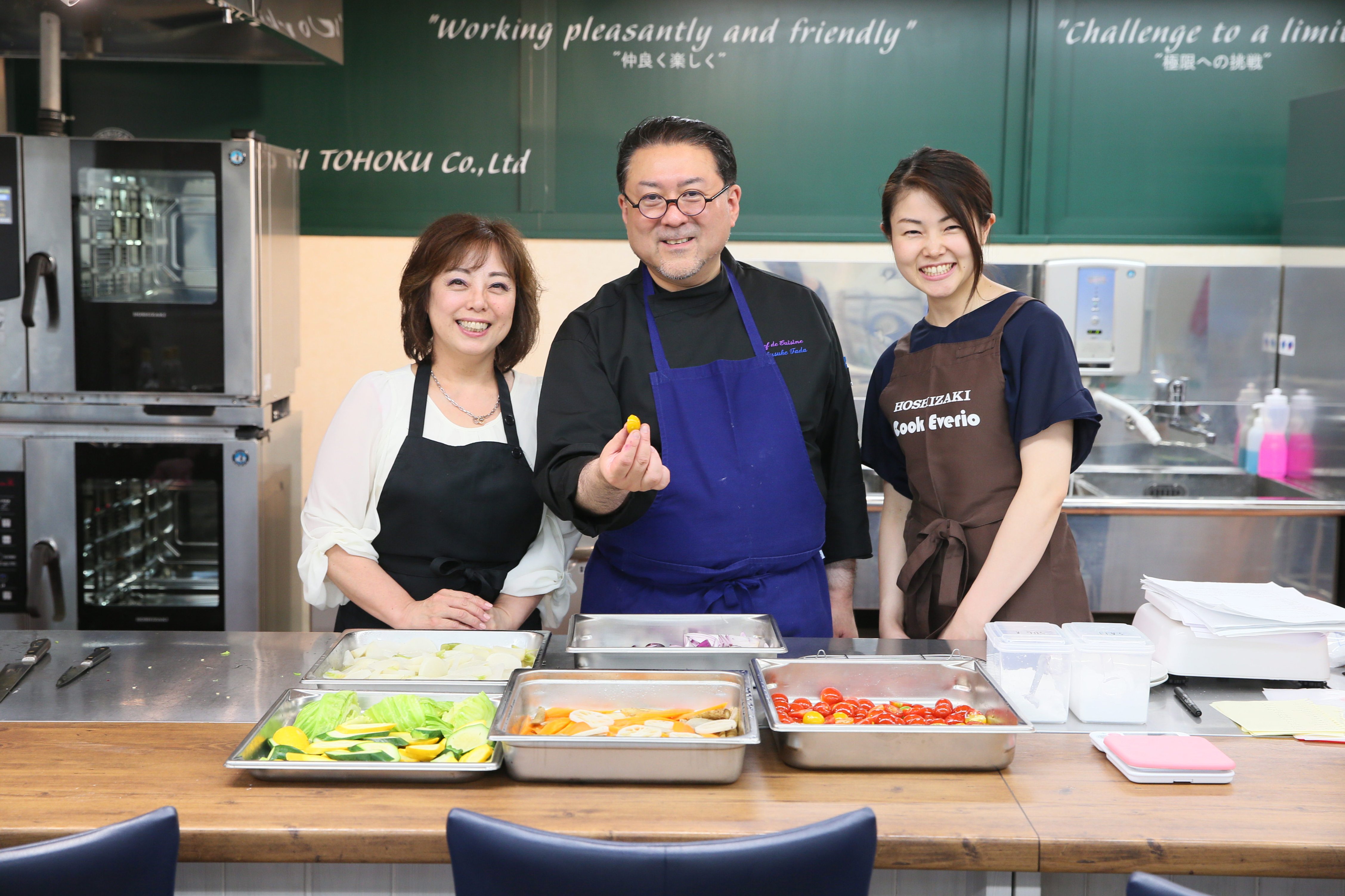 ホシザキ東北のテストキッチンでドライ野菜 ドライフルーツの試作を行いました